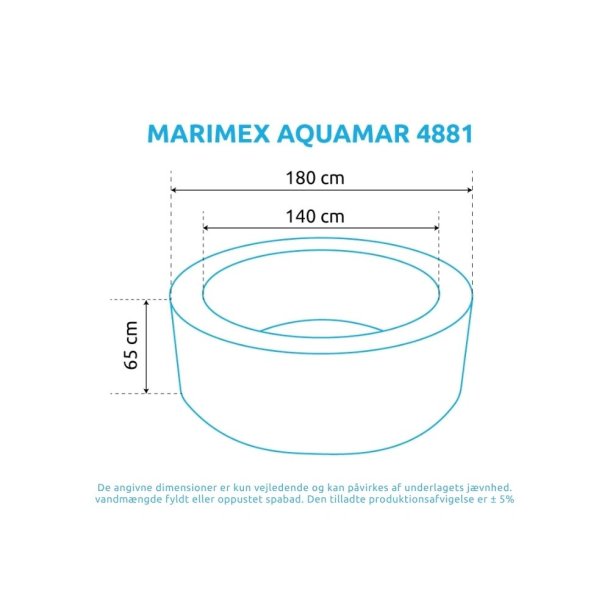 Aquamar Rund udespa oppustelig beige-gr&oslash;n